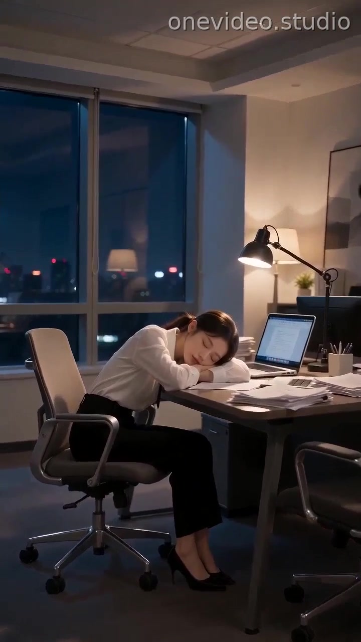 深夜加班，高冷总裁默默把外套披在睡着的实